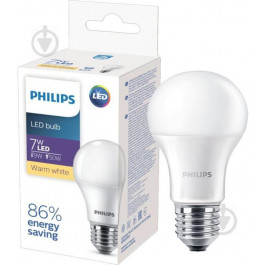   Philips LED EcoHome 7W A60 матовая E27 220V 3000K (8718699639655)