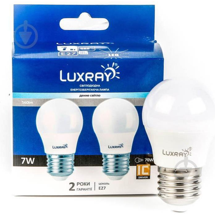 Luxray LED 2 шт/уп. 7W G45 E27 220V 4200K (LXA-442-A45-2707) - зображення 1