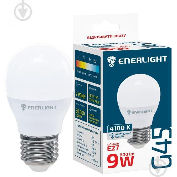 Enerlight LED G45 9W 4100K E27 (G45E279SMDNFR) - зображення 1