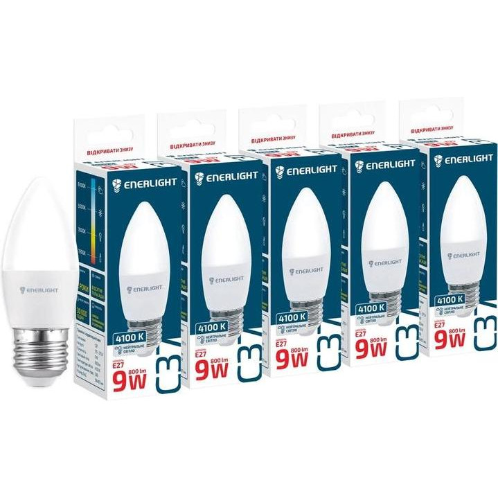 Enerlight LED C37 9W 4100K E27 5 шт (C37E279SMDNFRR) - зображення 1