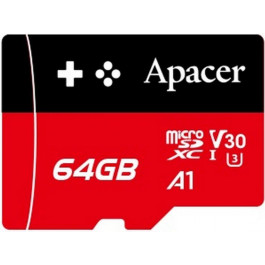   Apacer 64 GB microSDXC UHS-I U3 + SD Adapter AP64GMCSX10U7-R