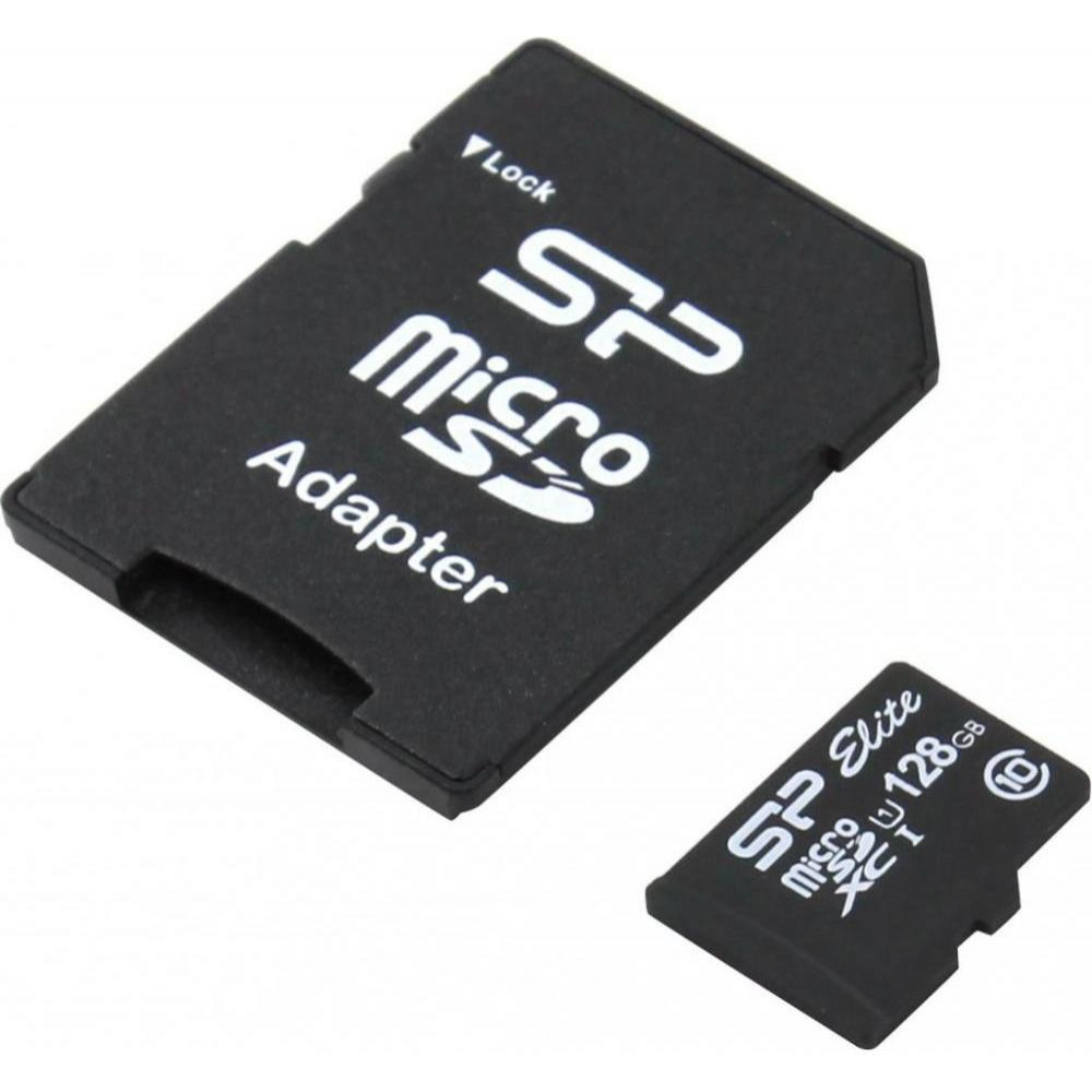 Silicon Power 128 GB microSDXC UHS-I Elite + SD adapter SP128GBSTXBU1V10-SP - зображення 1