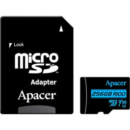   Apacer 256 GB microSDXC Class 10 UHS-I U3 + SD adapter AP256GMCSX10U7-R