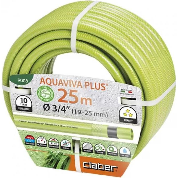 CLABER Шланг поливочный Aquaviva Plus 3/4 " 25 м, салатовый (81871) - зображення 1