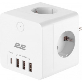   2E 4XSchuko 3*USB-A, 1*USB-C, white (2E-AD431WH)