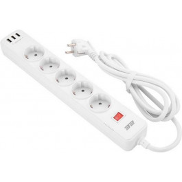   2E 5XSchuko 3G*1.5мм, 3*USB-A, 2м, white (2E-SP515M2USBWH)