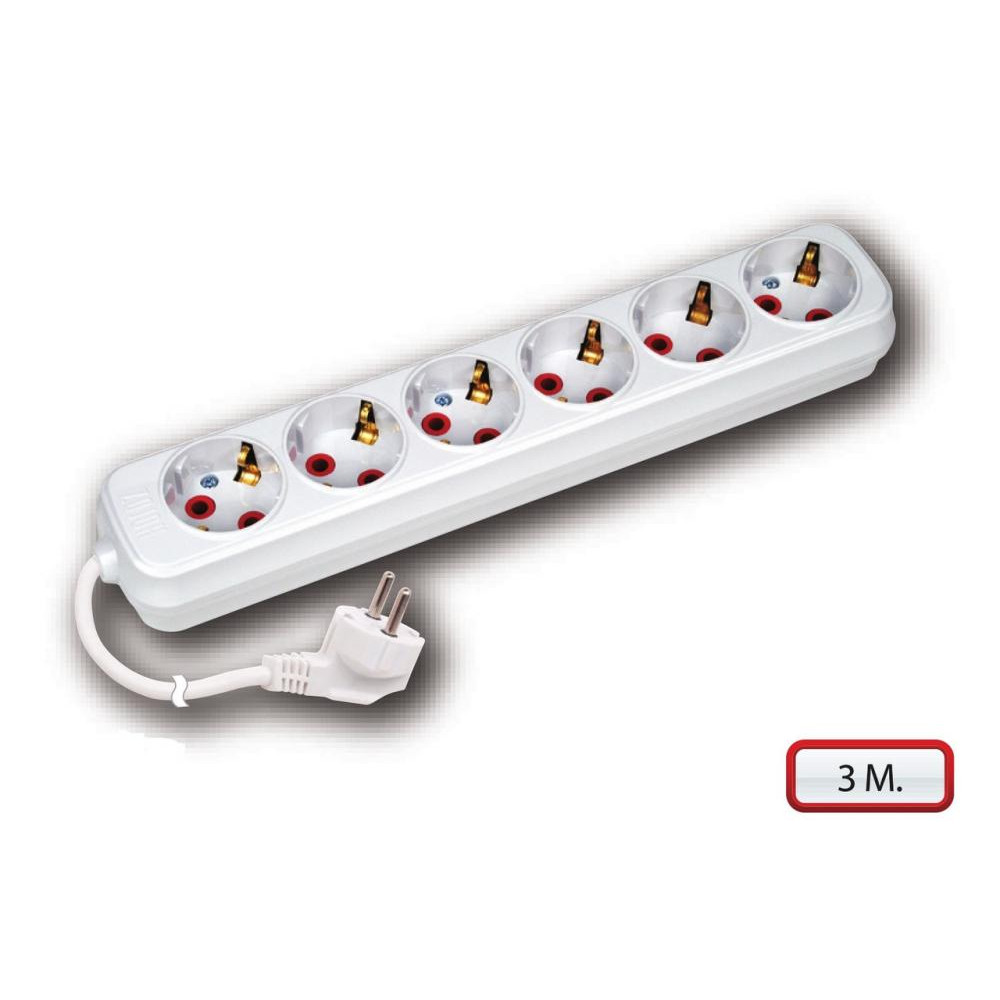 Horoz Electric 6-Gang Socket 6 гн. 16А 3м (200-603-601) - зображення 1