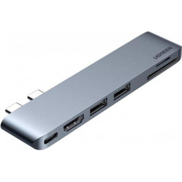   UGREEN CM380 6-in-2 USB-C Hub Silver (80856)