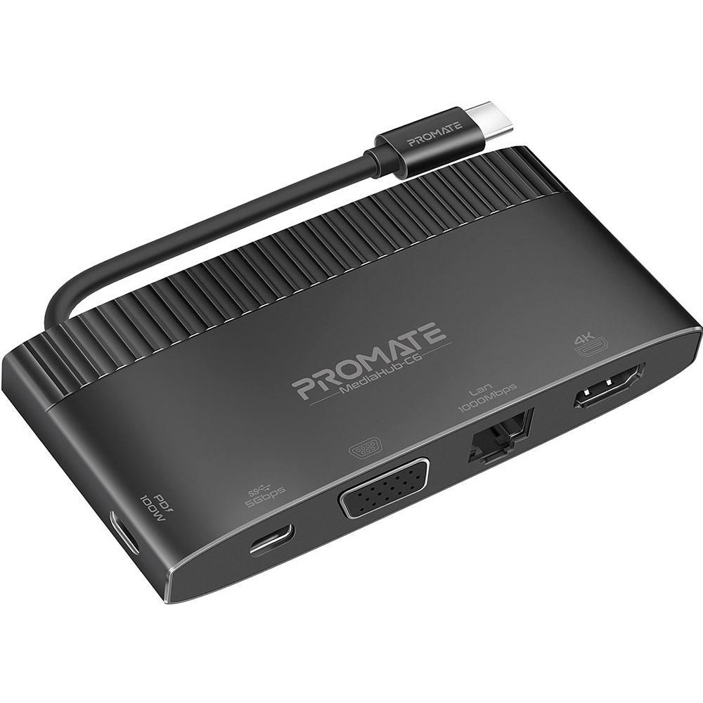 Promate 6-in-1 Highly Versatile USB-C Media Hub (MediaHub-C6) - зображення 1