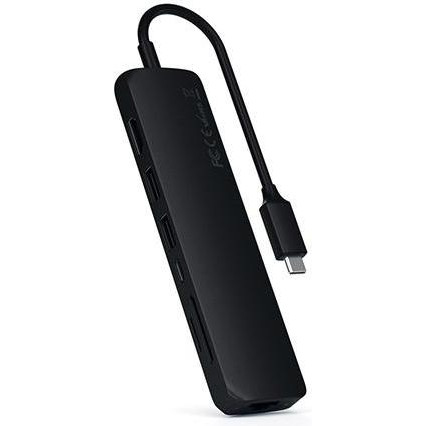 Satechi Aluminum Type-C Slim Multi-Port with Ethernet Adapter Black (ST-UCSMA3K) - зображення 1