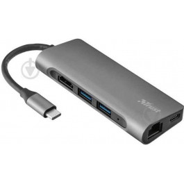   Trust Dalyx Aluminium 7-in-1 USB-C Multi-port ALUMINIUM (23331)