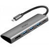 WIWU Adapter Apollo A531H USB-C to HDMI+2x3xUSB3.0+2xUSB-C Grey - зображення 3