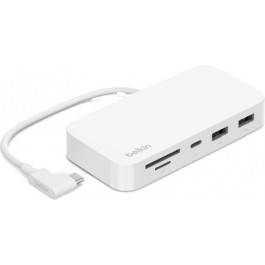   Belkin Connect USB-C 6-in-1 Multiport Hub with Mount (INC011btWH)