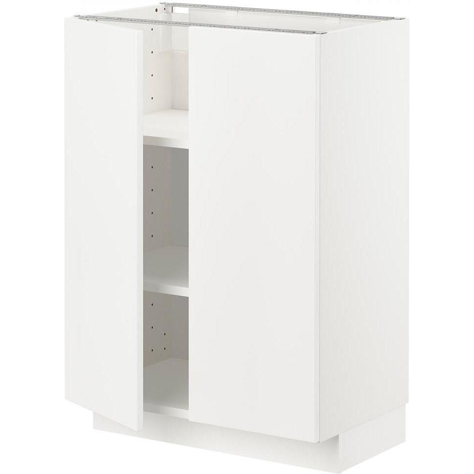 IKEA METOD Нижня шафа/полиці/2 дверцята, білий/Veddinge білий, 60x37 см (894.631.34) - зображення 1