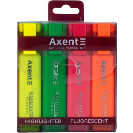   Axent Маркер Highlighter, 1-5 мм клиноп., набір 4х неонових (2537-40-A)