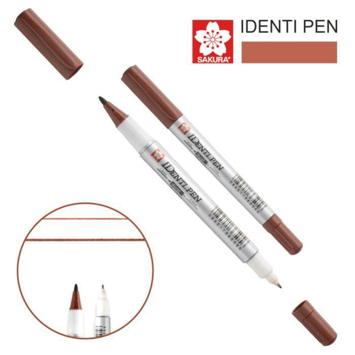 Sakura Маркер  перманентний IDENTI PEN, двосторонній, 0,4/1 мм, Коричневий (084511365056) - зображення 1