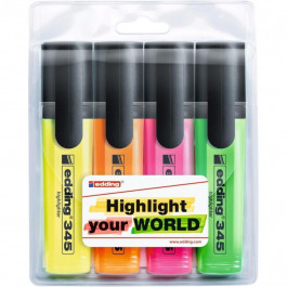   Edding Маркер  Highlighter e-345, SET 4colors (blister PVC) (345/4/SE)