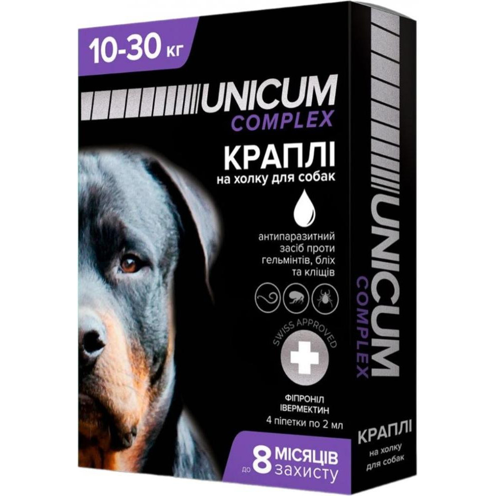 UNICUM Капли от блох, клещей и гельминтов на холку для собак premium + 10-30 кг (UN-033) - зображення 1