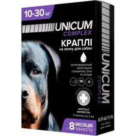   UNICUM Капли от блох, клещей и гельминтов на холку для собак premium + 10-30 кг (UN-033)