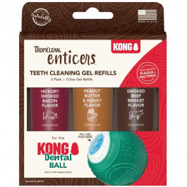   TropiClean Enticers Kong - Набор гелей з різними смаками для кульки Конг для собак 3х14.8 мл (005976)