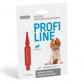   ProVET Краплі  Profiline для собак 4-10 кг, 1 піпетка 1,0 мл (інсектоакарицид) (PR243108)