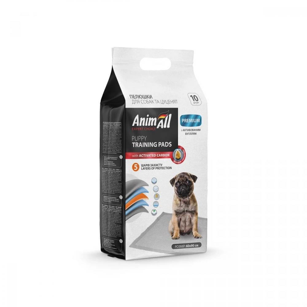 AnimAll Пелюшки  Puppy Training Pads для собак та цуценят, з активованим вугіллям, 60x90 см, 10 штук (170421 - зображення 1