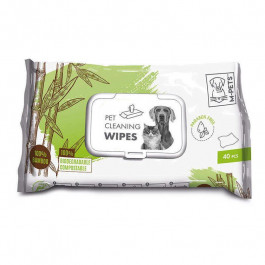   M-Pets (М-Петс) Pet Cleaning Wipes Bamboo - Вологі очищаючі серветки Бамбук для домашніх тварин 40 шт. (601