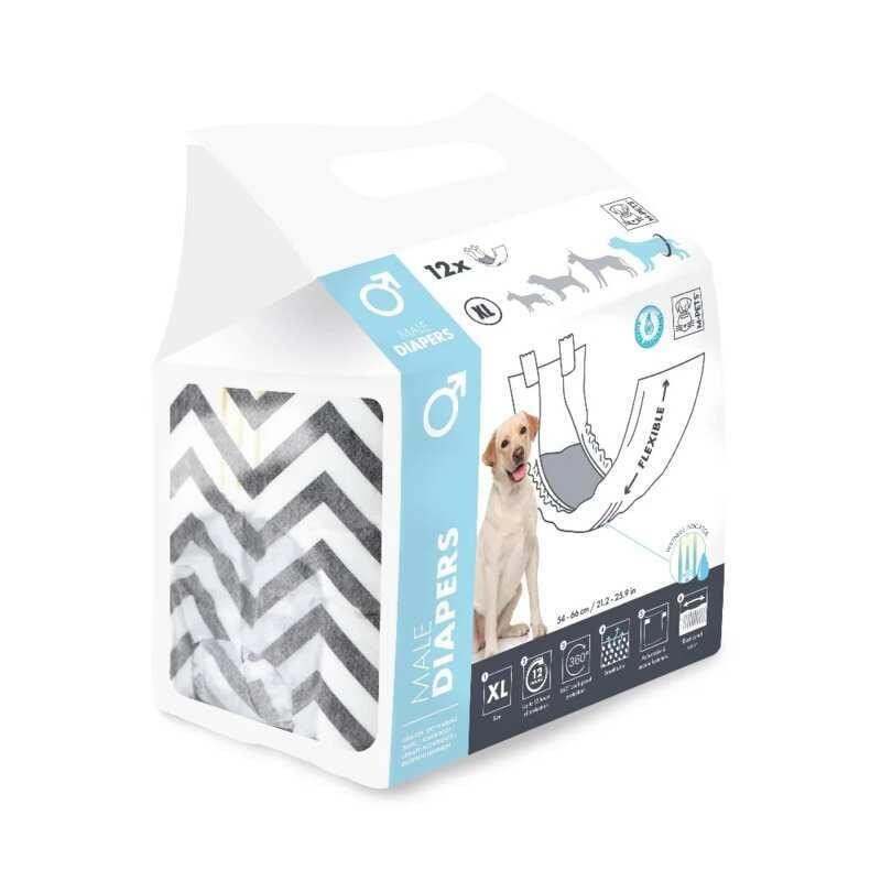 M-Pets (М-Петс) Diapers-Male Dog - Підгузки гігієнічні для кобелів XL / 20х81 см (10116499) - зображення 1