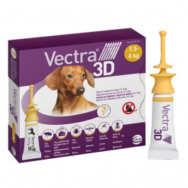   Ceva Sante Vectra 3D (Вектра 3D) Капли на холку для собак весом от 1,5 до 4 кг 0,8 мл 1 пипетка (81565)