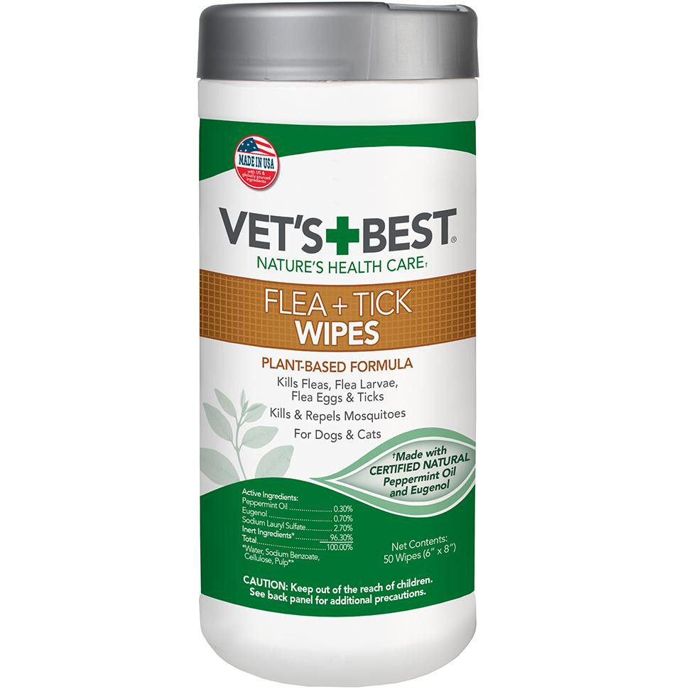 Vet's Best Салфетки Flea&Tick Wipes от насекомых для собак 50 шт (vb10459) - зображення 1