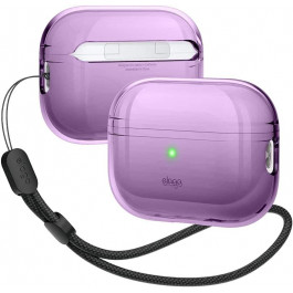   Elago Clear Case with Nylon Lanyard for Airpods Pro 2nd Gen, Deep Purple (EAPP2CL-BA+ROSTR-DPU)