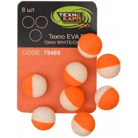 ТехноКарп Искус. приманка Texno EVA Balls / white-orange / 10mm 8pcs - зображення 1