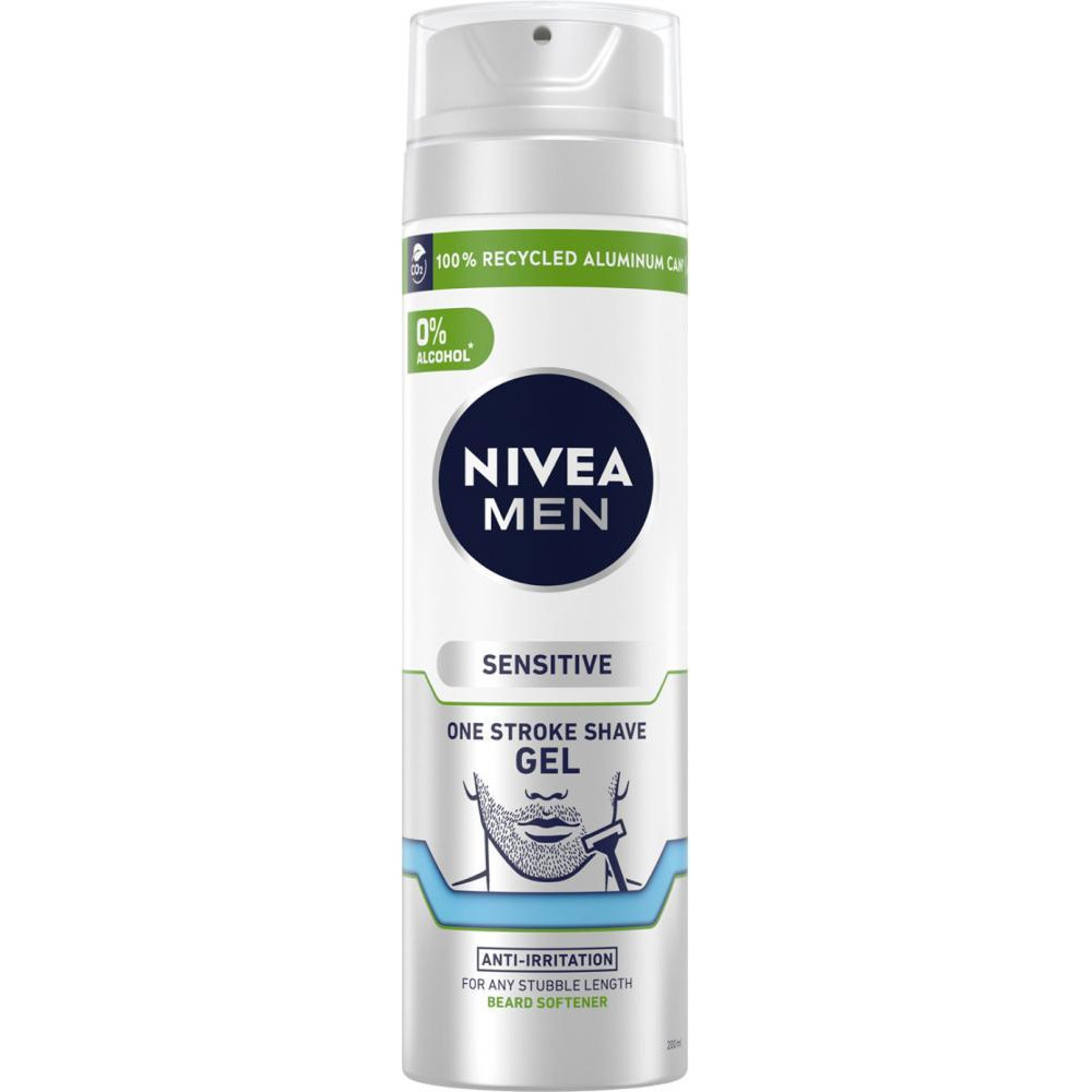 Nivea Гель для гоління  Men Sensitive Одним рухом, 200 мл (4006000051796) - зображення 1