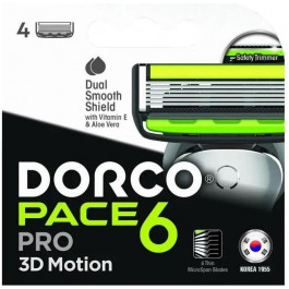   Dorco Картриджи  для системы Pace6 для мужчин 6 лезвий 4 шт (8801038585666)