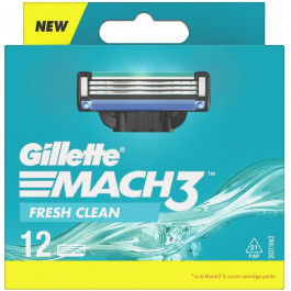   Gillette Кассета для бритвы  MACH3 12 шт. (4987176102232)