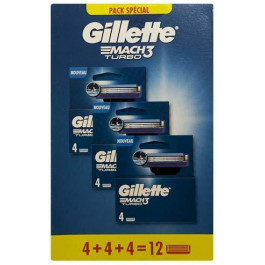   Gillette Змінні касети  Mach 3 Turbo 12 шт (3014260298111)