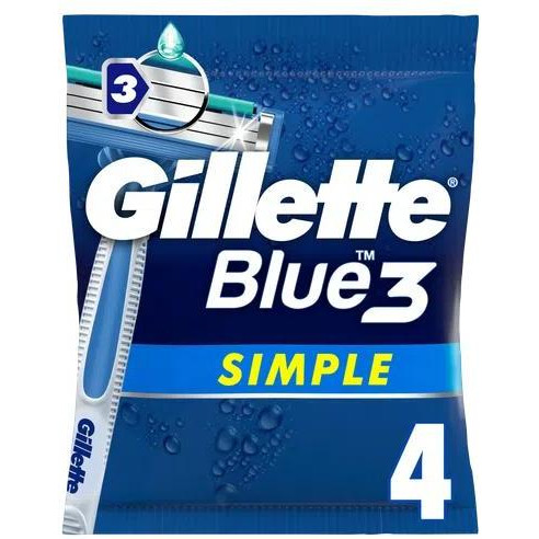 Gillette Бритва  Blue Simple3 одноразовая 4 шт (7702018429622) - зображення 1