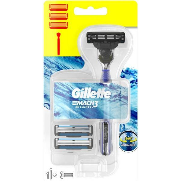 Gillette Мужская бритва  Mach3 Start с 3 сменными картриджами (7702018464005) - зображення 1