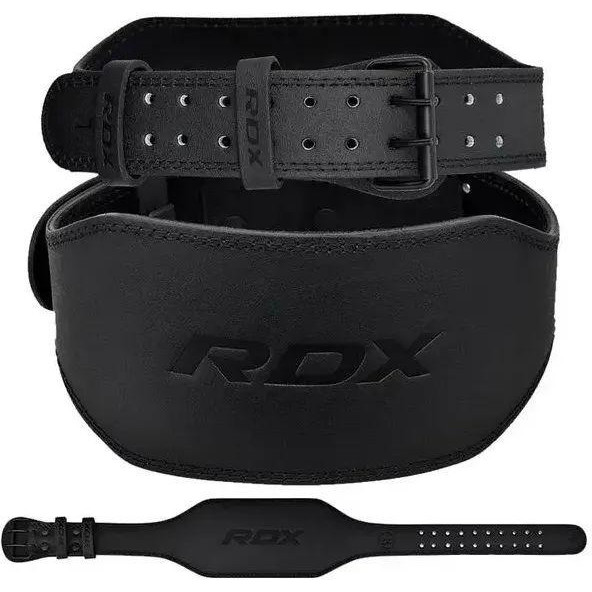 RDX 6" Leather Gym Belt, Full Black S (WBS-6FB-S) - зображення 1