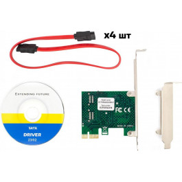   Frime ASM1061 4хSATA III (ECF-PCIEto4SATAIII001.LP)