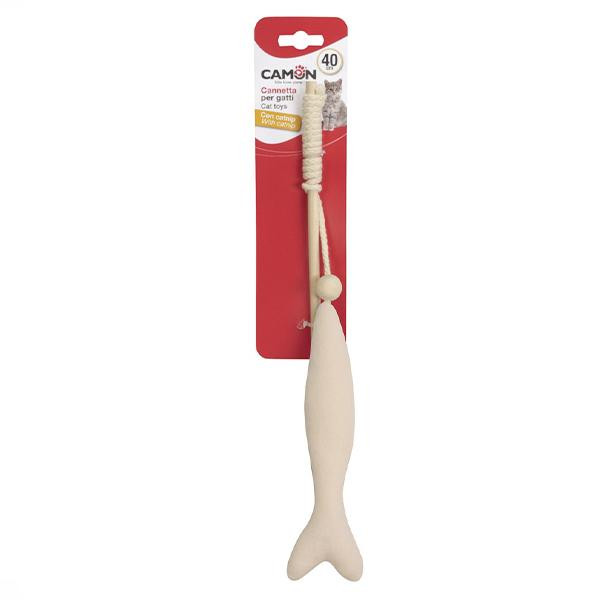 Camon Wooden fishing rod with cotton and polyester fish Вудка з дерев'яною ручкою та рибкою з м'ятою (AG02 - зображення 1