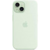 Apple iPhone 15 Silicone Case with MagSafe - Soft Mint (MWNC3) - зображення 4