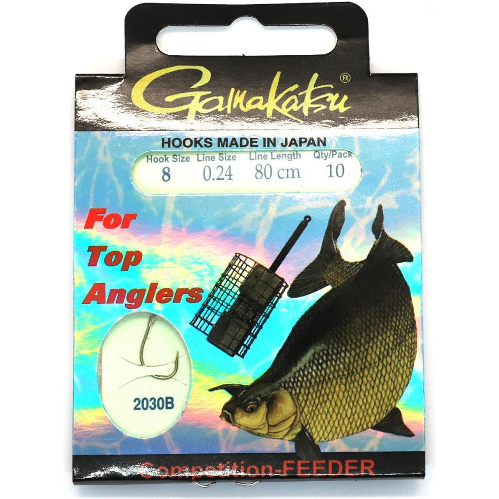 Gamakatsu Feeder 2030B №08 / 0.24mm 80cm / 10pcs - зображення 1