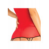 Rene Rofe КОМПЛЕКТ З КРУЖОВНИМИ ПІДВ'ЯЗКАМИ 2PC CAGED LACE GARTER CHEMISE & G-STRING SET RED, S/M (75512128RED - зображення 4