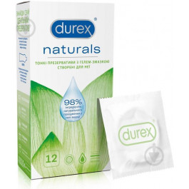   Durex Презервативы латексные с гелем-смазкой  Naturals (тонкие) 12 шт (4820108004931)