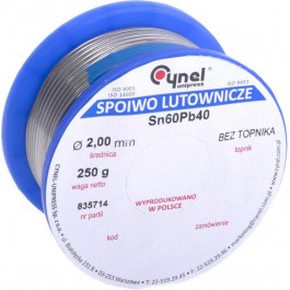   Cynel Дротяний припій без флюсу Sn-60% Pb-40% 2,00мм 250г  LC60-2.00/0.25