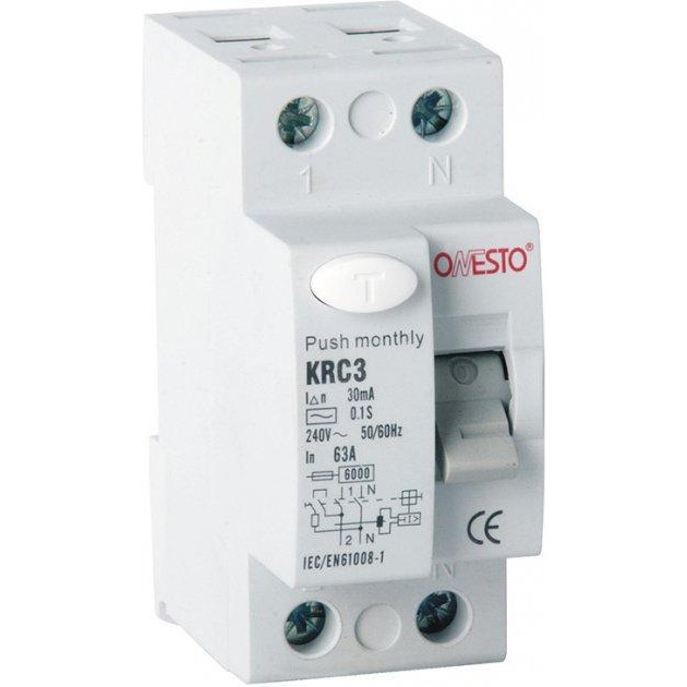 Onesto KRC3 1п+N 40А RCD 30mA тип AC (6990150200310) - зображення 1