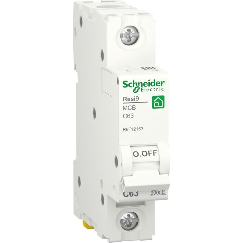 Schneider Electric Resi9 63 А, 1P, кривая С, 6кА (R9F12163) - зображення 1