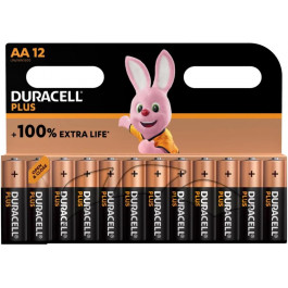   Duracell AA bat Alkaline 12шт Plus 5000394140967