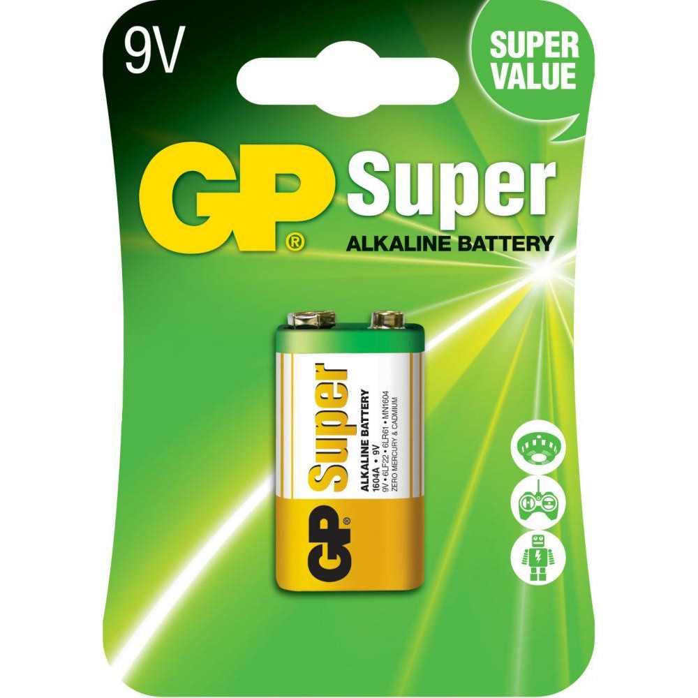 GP Batteries Krona bat Alkaline 1шт Super (GP1604A-5UE1) - зображення 1